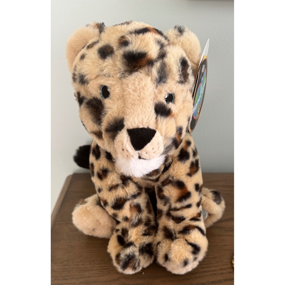 FAO Schwarz Planet Love Leopard Plush Stuffed Animal Toy Spotted Recycled